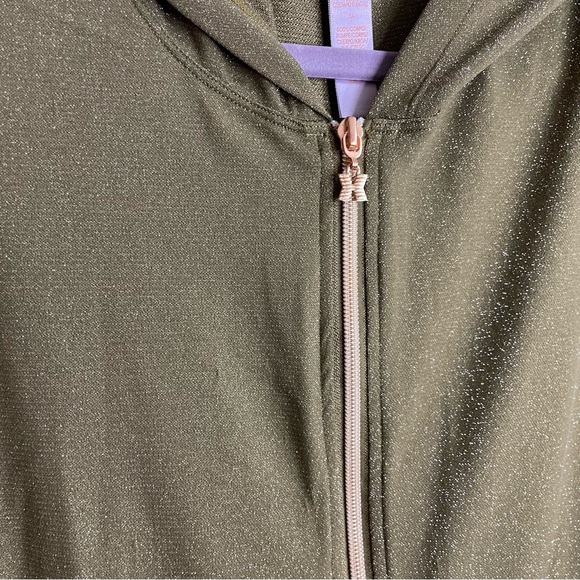 Savage X Fenty Sleep & Shine Olive Green Hooded Onsie 3x Romper Shimmer Rhiana - Picture 5 of 6